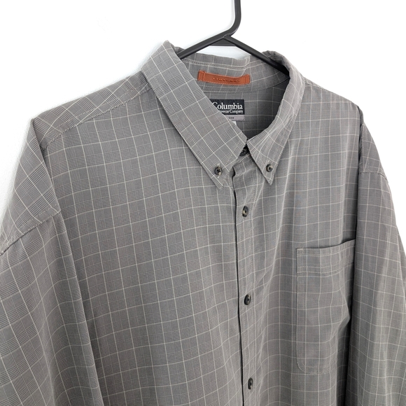 Columbia XCO Men's Gray Checkered Long Sleeve Shirt Size XXL - Picture 3 of 10